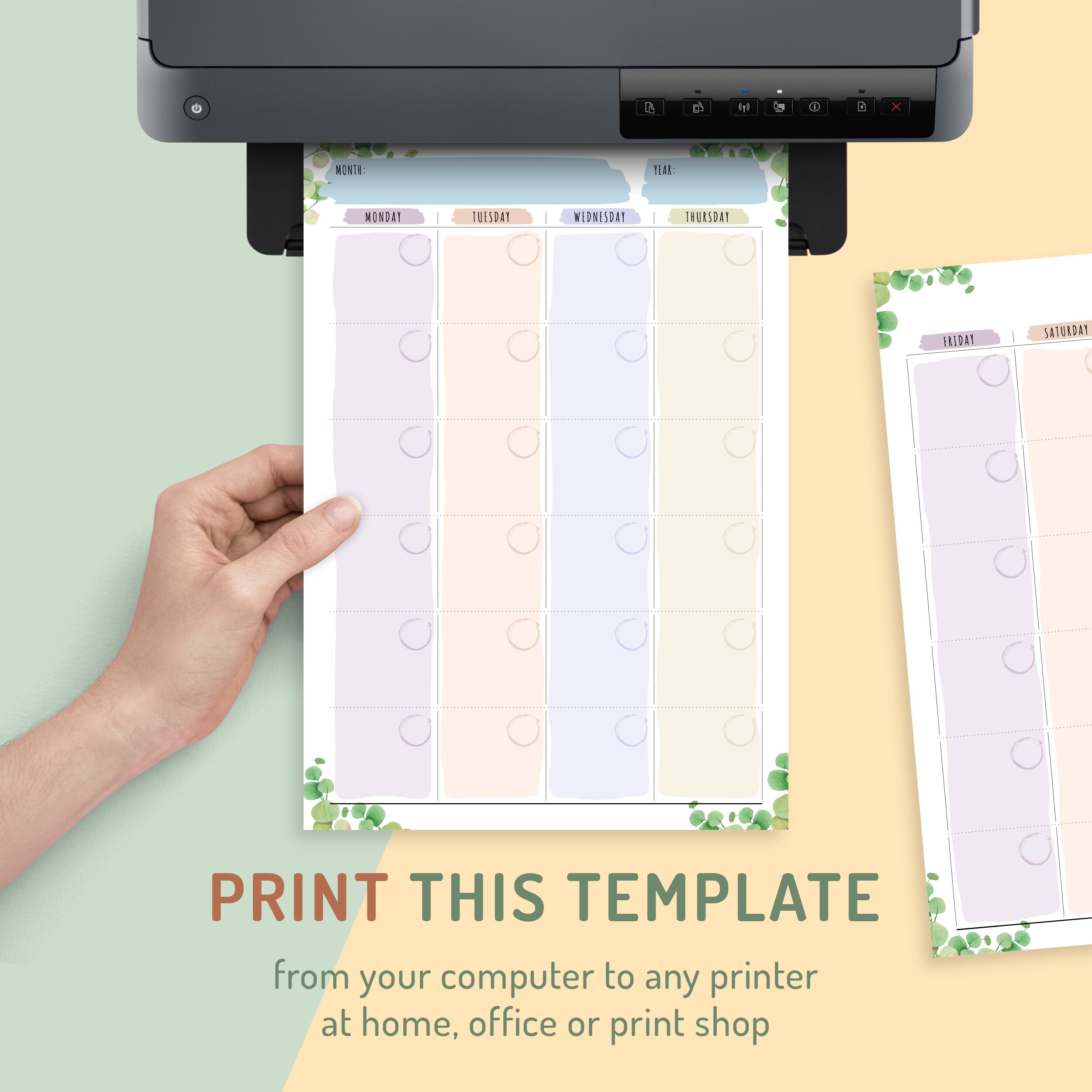 Mini monthly calendar printable