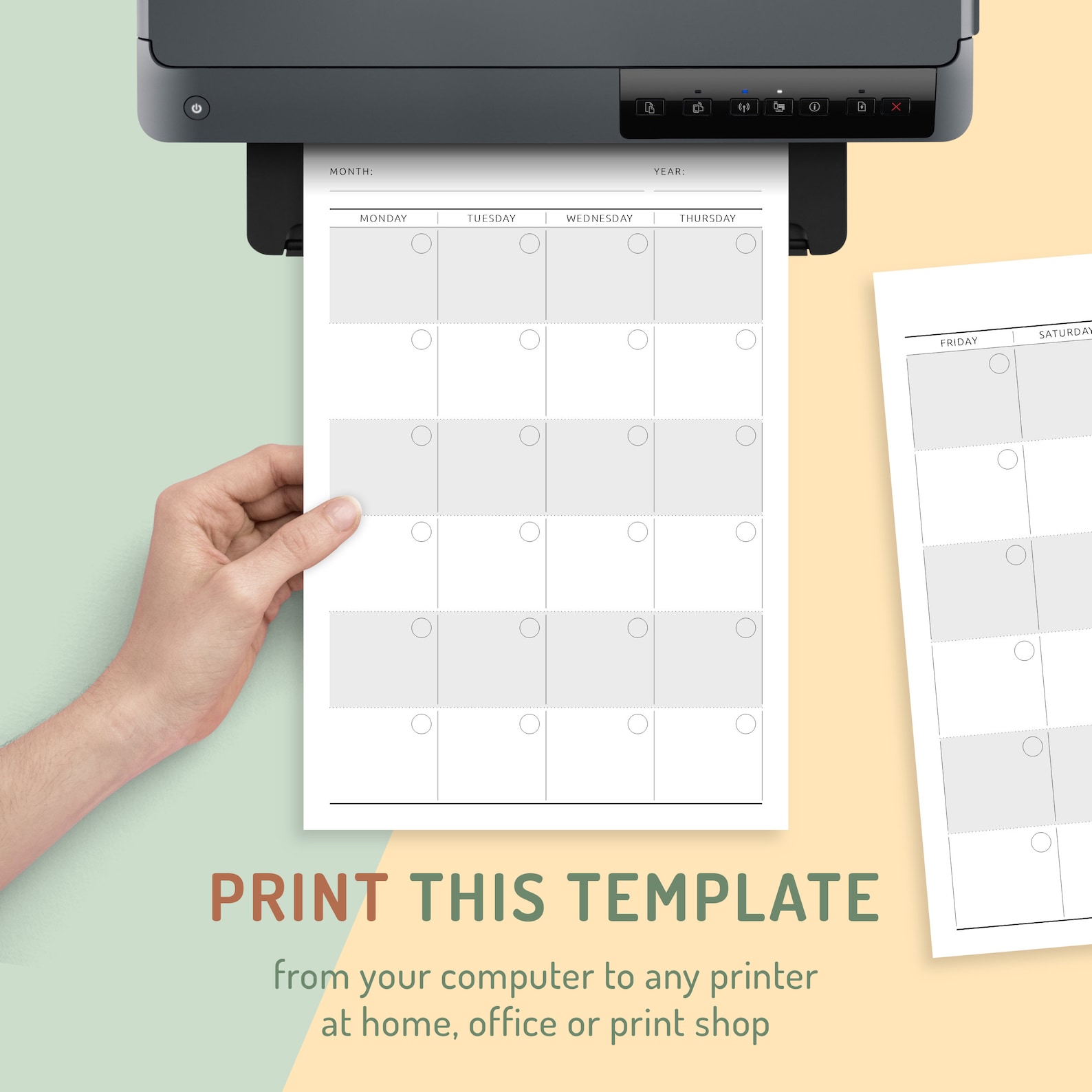 Blank Monthly Calendar Printable A5 Monthly Calendar - Etsy