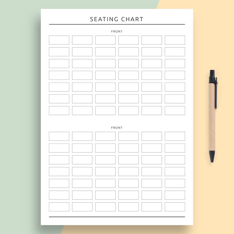 Class Attendance Sheet & Student Seating Chart Printable Etsy