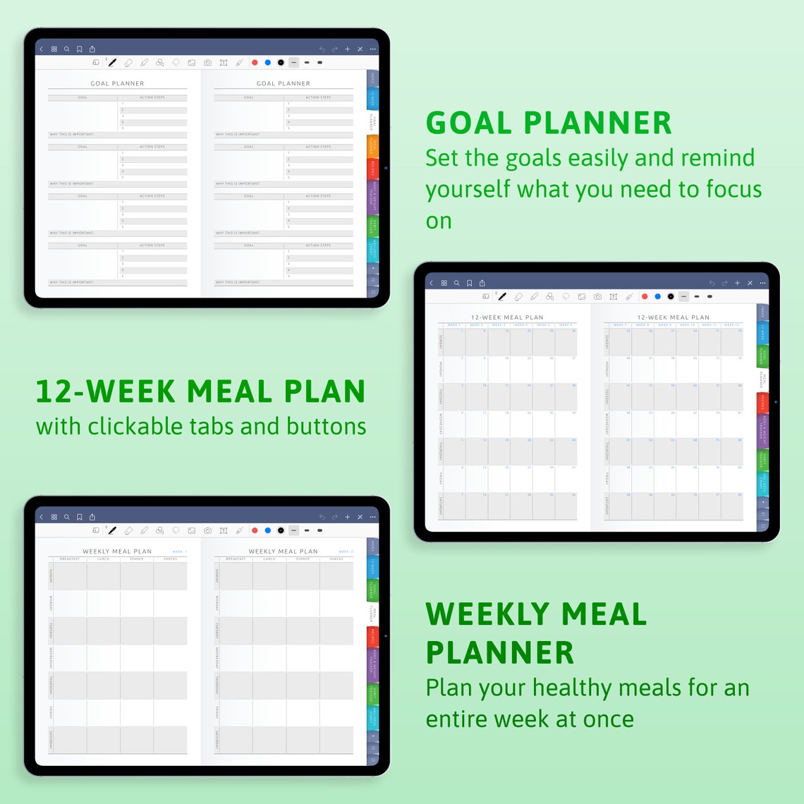 Digital Fitness Journal for Goodnotes Notability Exercise Etsy