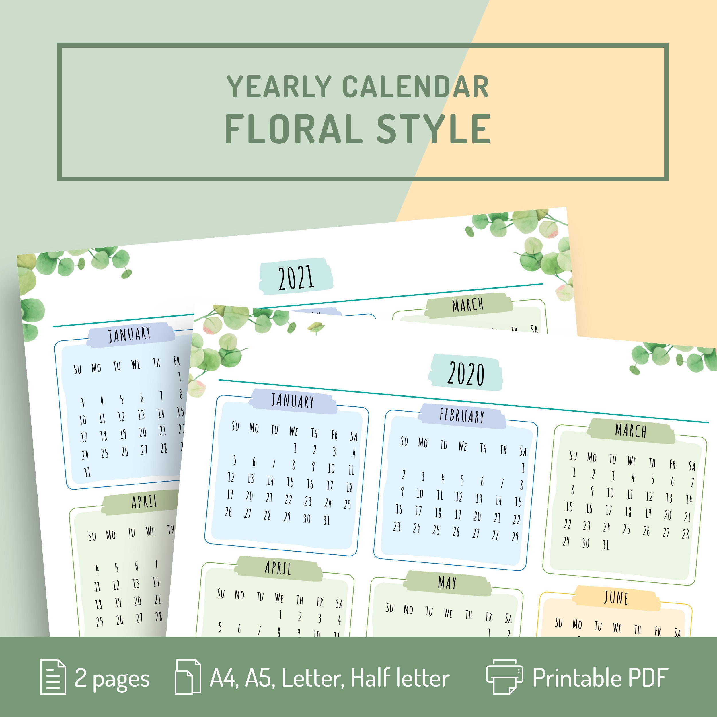 free two year calendar 2021 and 2022 printable 2 year calendar