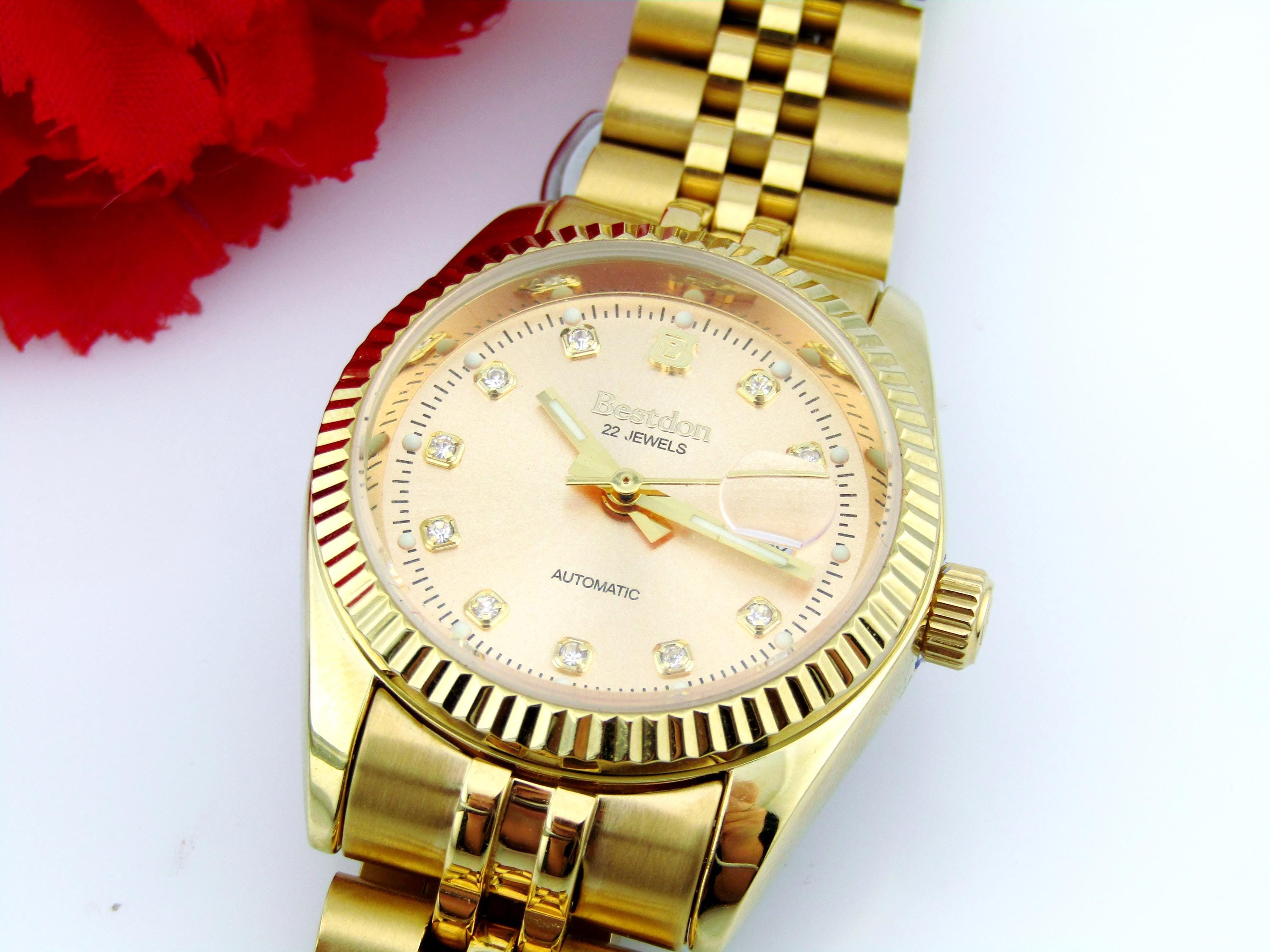 Bestdon Women\'s Automatic Luxury Dress Wristwatch Gold-Tone Stainless Steel Patriarch | Gold-Tone Dress Watch With Steel Dial & Black  main image 4