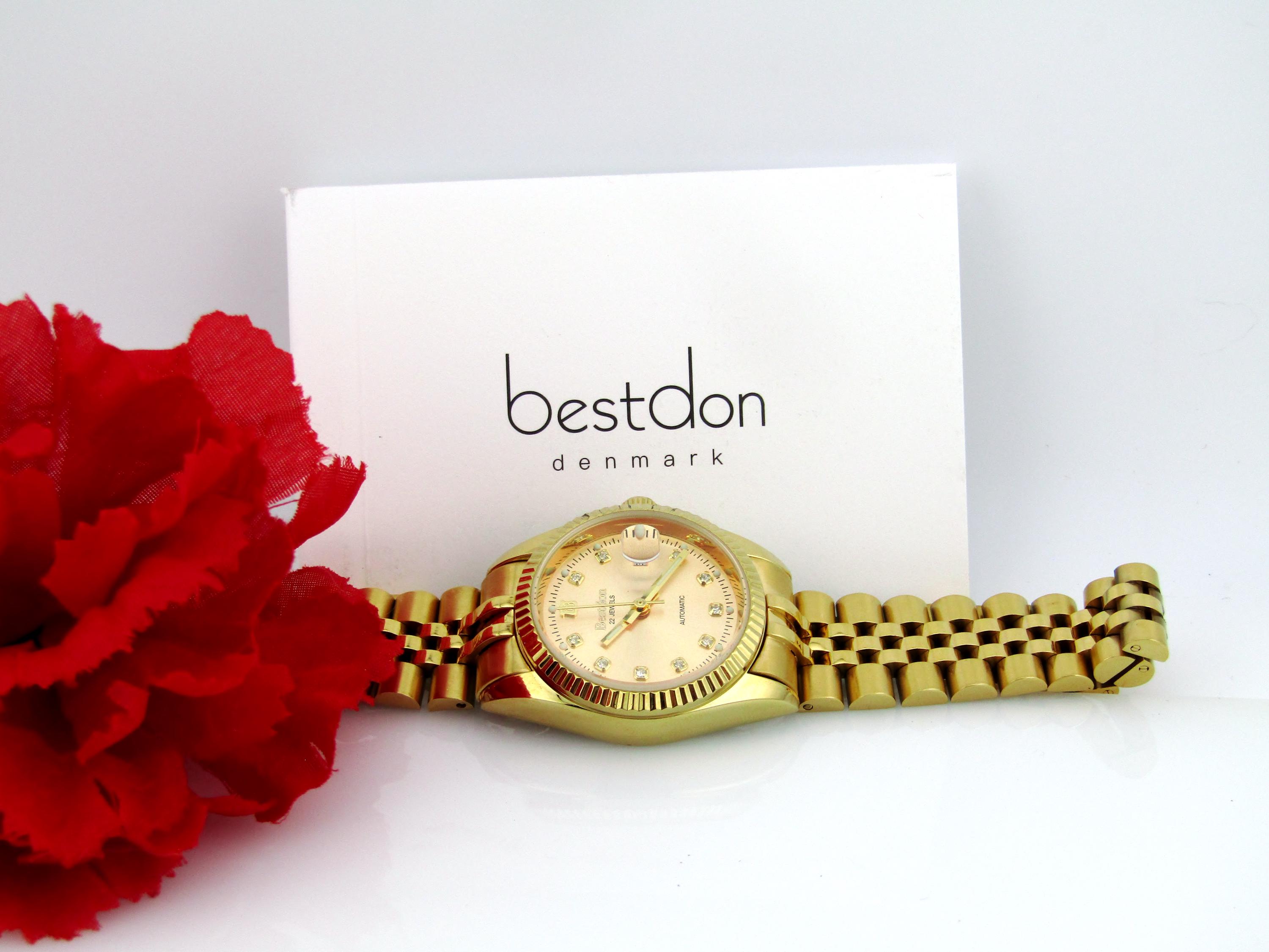 Bestdon Women\'s Automatic Luxury Dress Wristwatch Gold-Tone Stainless Steel Patriarch | Gold-Tone Dress Watch With Steel Dial & Black  main image 3