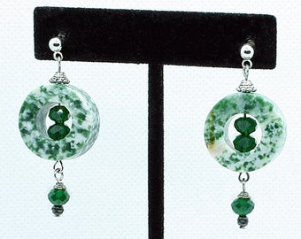 Green Stone Earrings Green Jasper Earrings Stone Earrings Jasper Earrings Green Earrings Silver Earrings Natural Earrings Mother Earth