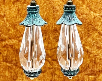 Lantern Earrings Country Girl Jewelry Verdigris Earrings Casual Party Jewelry Comfortable Jewelry Large Dangle Earrings