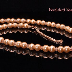 Blush Pearl Necklace Blush Sparkly Crystal Necklace Single Strand Pearl Necklace Pearl and Crystal Necklace Delicate Pearls