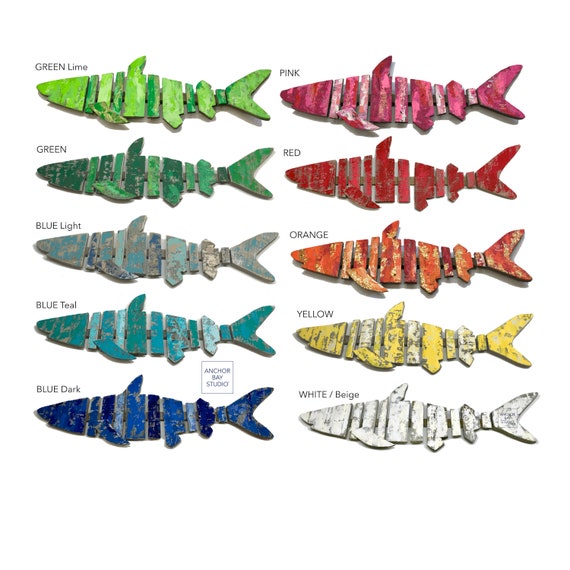 Custom Wood Fish Reclaimed Wood Shark Custom Colors Etsy