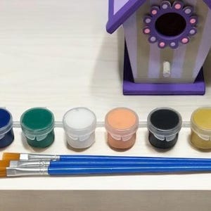 Acrylic Craft Paint Set: 16 Colors, Free Brush