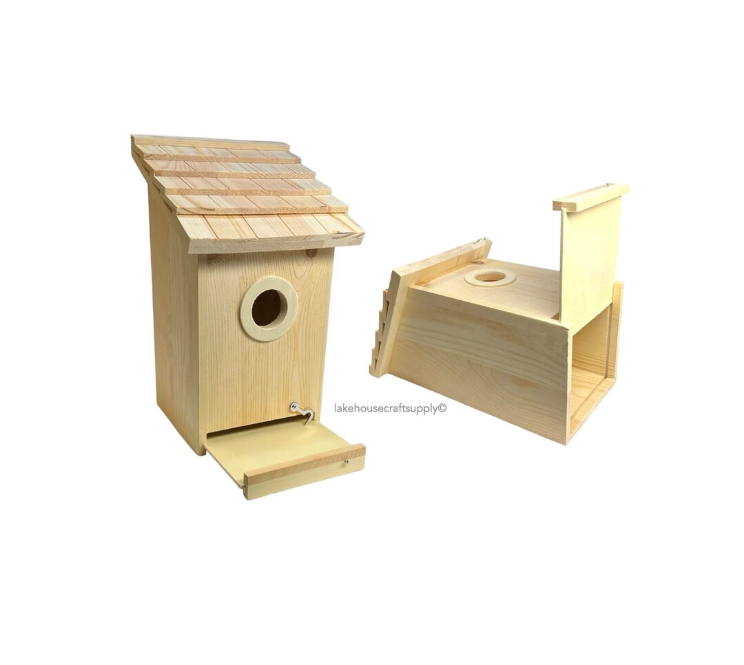 Plain Wood Birdhouse With Opening for Cleaning. DIY Birdhouse. Etsy