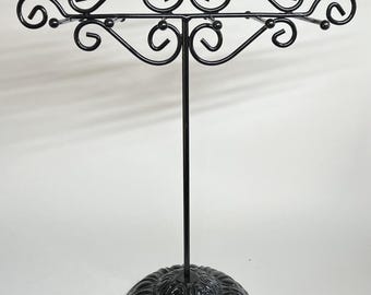 Black Metal Jewelry Organizer Stand. Necklace Display. Jewelry Display.
