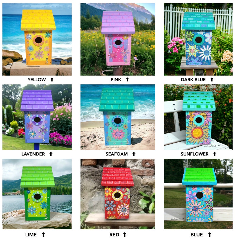 OOAK Wood Birdhouse with Opening for Cleaning. Personalizable Birdhouse. image 2