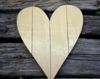 Heart Shape Wood Plaque. Heart Shaped Blank Sign. Wood Heart Wall Hanging.