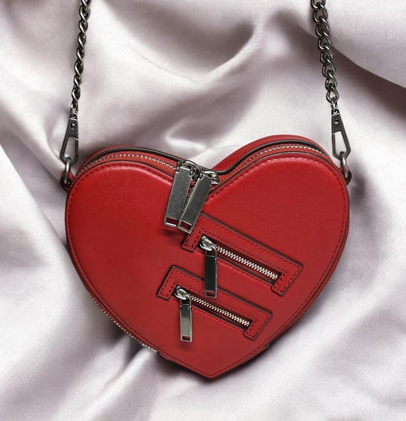 Authentic Rebecca Minkoff Jamie Red Heart Leather Crossbody Bag. Authentic Vintage. Etsy