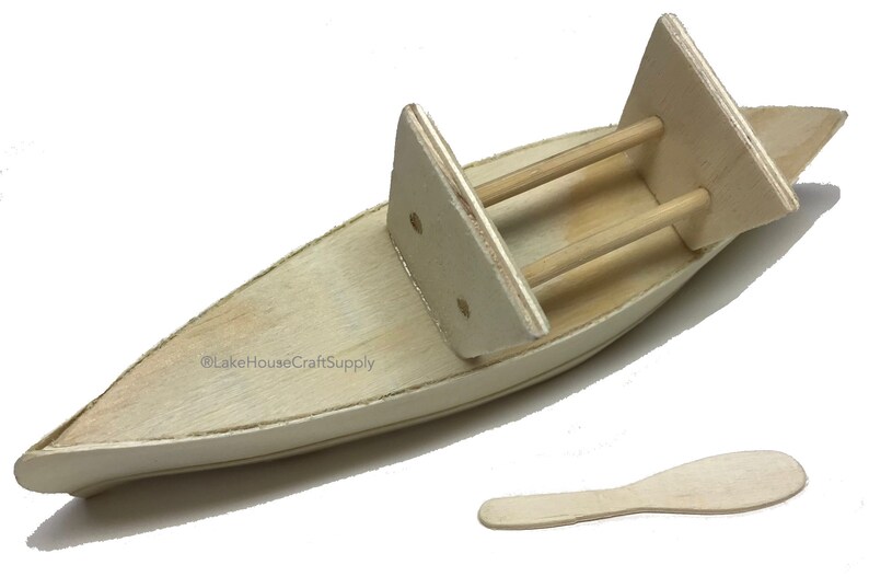 Small Plain Wood Canoe Boat. Unfinished Wood Paddle Boat. Etsy