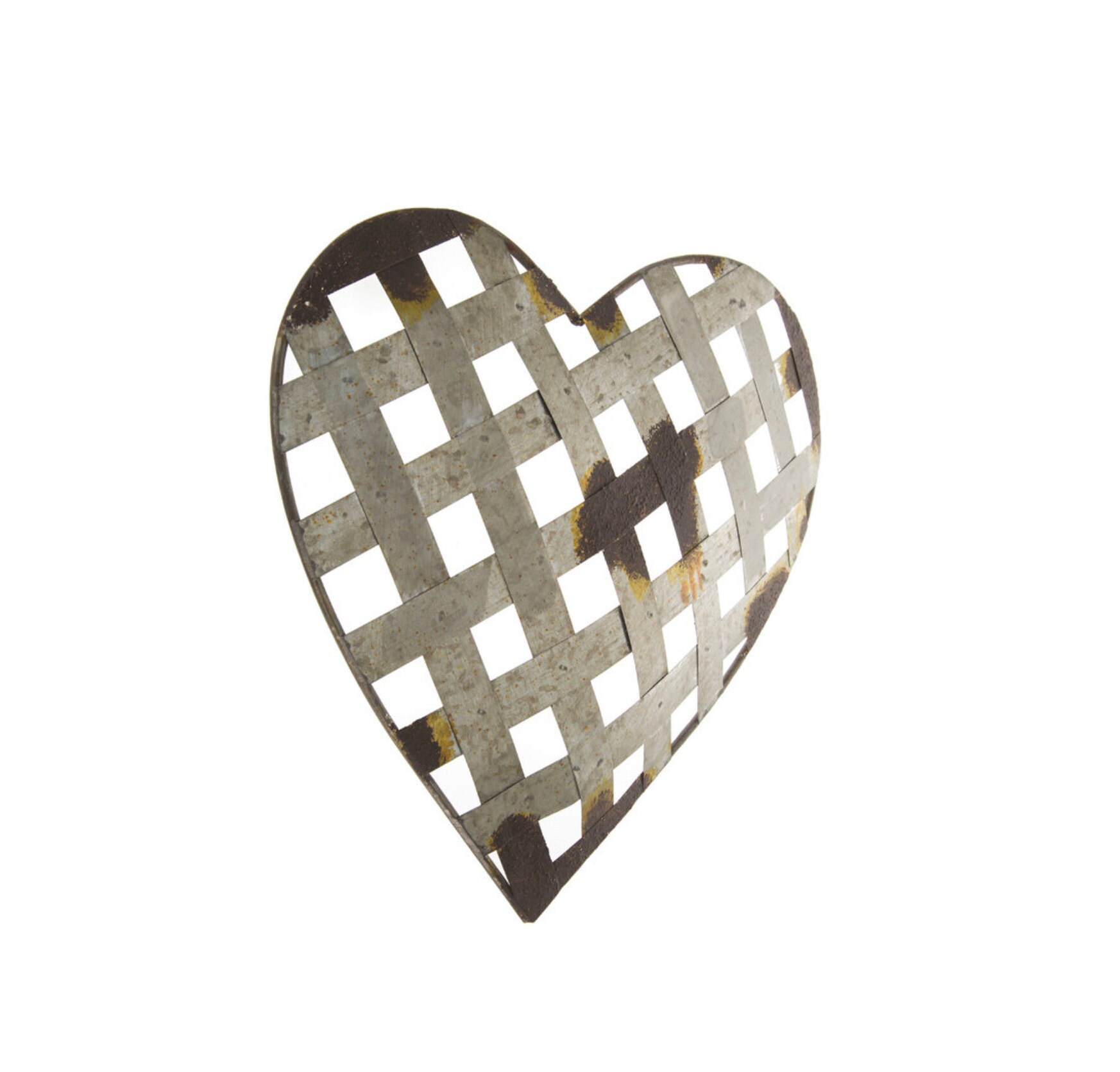 14 Rustic Metal Heart Wall Hanging Large Lattice Weave Etsy