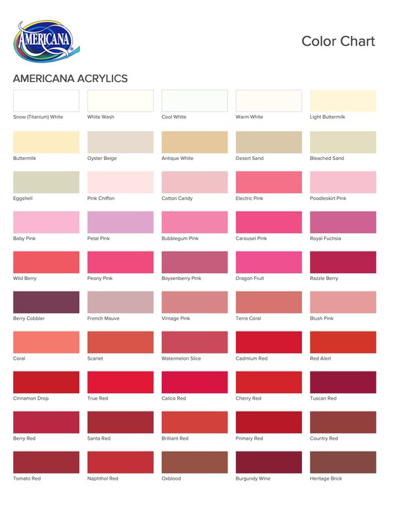 Acrylic Craft Paints 2 Oz Assorted Colors Americana Paint - Deco Art Acrylic Paint Color Chart Acrylic Craft Paints 2 Oz Assorted Colors Americana Paint - Deco Art Acrylic Paint Color Chart
