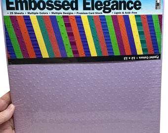 Embossed Card Stock. Color Block Thick Papers, Pastels.