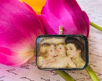 GiftJewelryShop Bronze Retro Style Mary Cassatts Breakfast in Bed Flower Pendant Charm Necklaces #22 GiftJewelryShop Bronze Retro Style Mary Cassatts Breakfast in Bed Flower Pendant Charm Necklaces #22