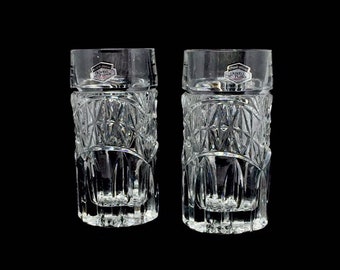 Pair of Vintage Lead Crystal Tumblers / Cut Crystal / German Cristal Au - Plomb / Vintage Barware