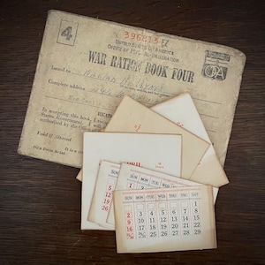 WW2 War Ration Book New Castle PA Original Stamps & Calendars Vintage Original