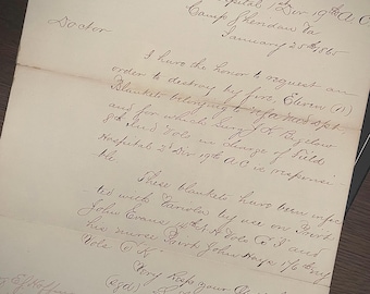 1865 Antique Civil War Field Hospital Letter Camp Sheridan Virginia NH Vols Small Pox Outbreak 1800s Civil War Relic