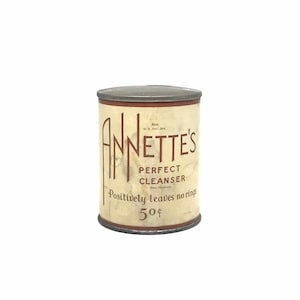 Vintage Art Deco 1920s Advertising Annette&#39;s Perfect Cleanser Can / Antique Powder Can