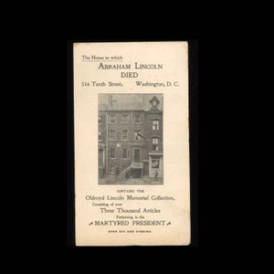 Abraham Lincoln Museum The Oldroyd Lincoln Memorial Collection Early Advert 1890
