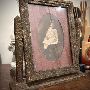 Antique Victorian Cabinet Card Photo Orignal 1900s Frame & Glass