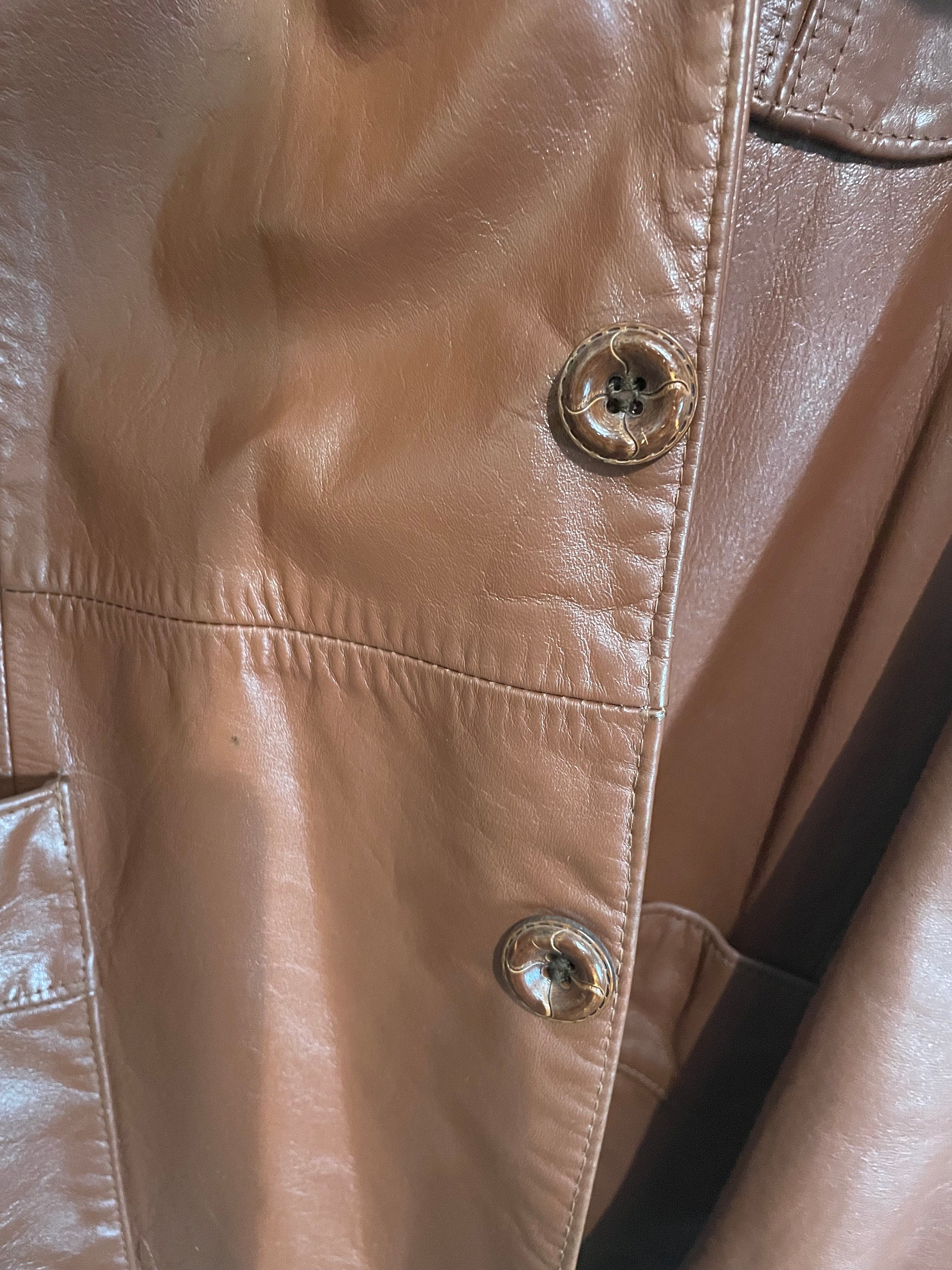 Vintage JC Penny Men's Brown Leather Jacket 42L (40L) With Vintage JC Penny Men's Brown Leather Jacket 42L (40L) With
