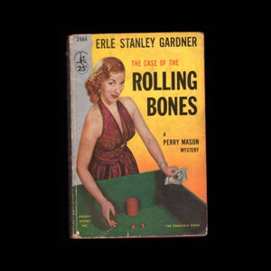 Vintage Paperback Pulp Fiction Rolling Bones - Earle Stanley Gardner Perry Mason Mystery Noir Trade Paperback 1955