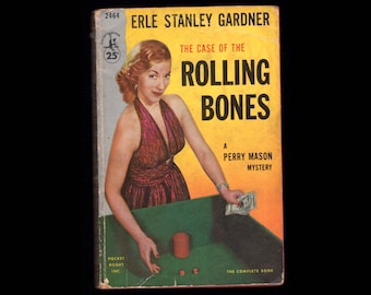 Vintage Paperback Pulp Fiction Rolling Bones - Earle Stanley Gardner Perry Mason Mystery Noir Trade Paperback 1955