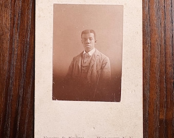 Antique African American Portrait Identified Cabinet Card Black Americana