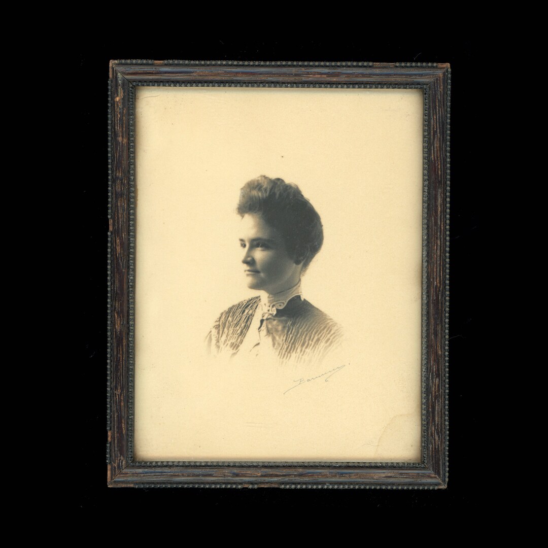 Antique Framed Portrait Photograph of a Minister With Eyes That Follow