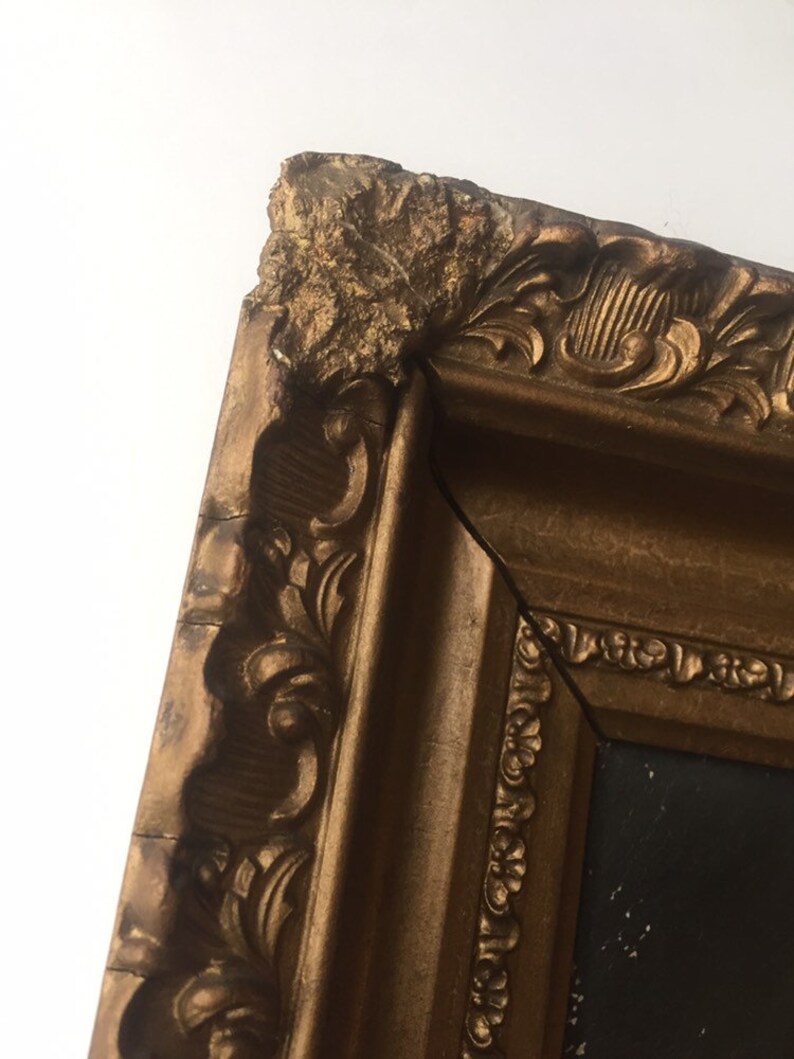 Victorian Gold Wood Frame Antique American School Oil Painting Still Life Botanical 19th c