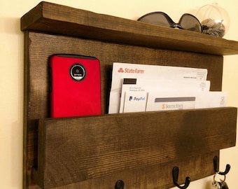 Porte-courrier pour étagère de style bois de grange