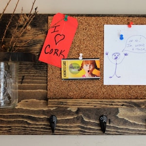 Corkboard and Jar, Rustic Organizer, Key Holder, Organizer, Cork