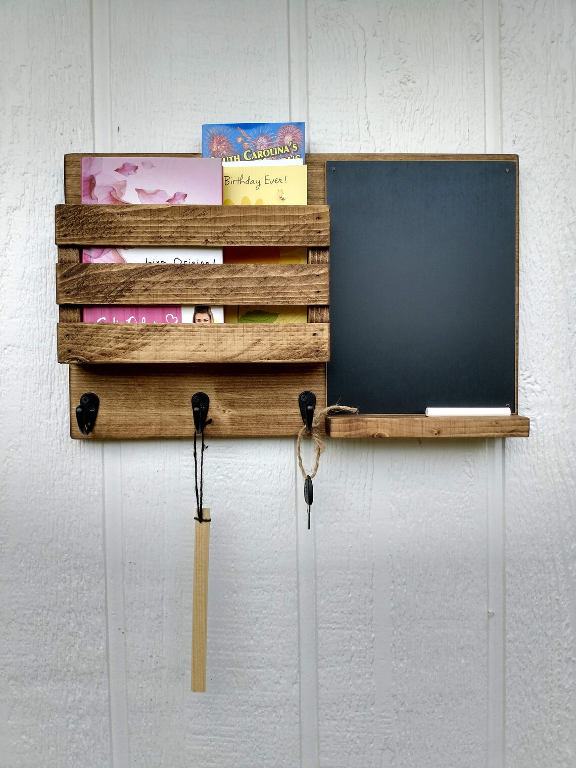 Chalkboard Mail Organizer Mail Holder Mail Rustic Etsy