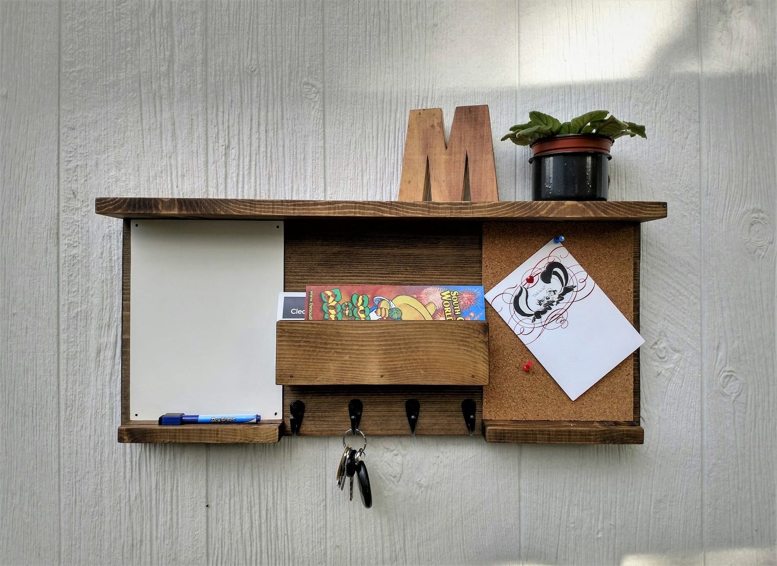 Dry Erase and Cork Board With Shelf Etsy