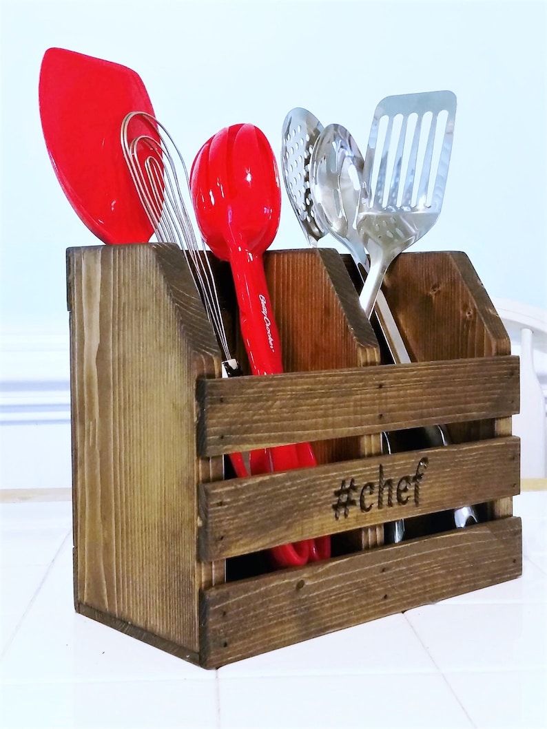 Utensil Holder, Monogrammed, Kitchen Tools, Utensil Storage image 3