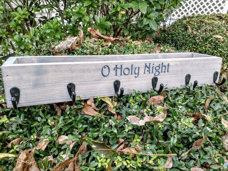 Fireplace Mantle Box Stocking Holder Personalized Rustic Etsy