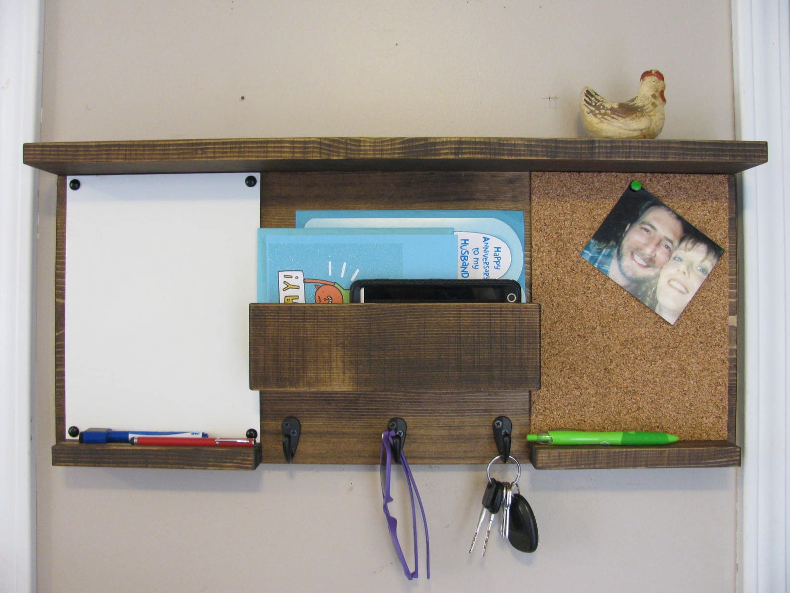 Dry Erase and Cork Board With Shelf Etsy
