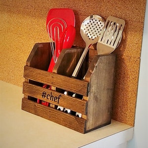 Utensil Holder, Monogrammed, Kitchen Tools, Utensil Storage image 6