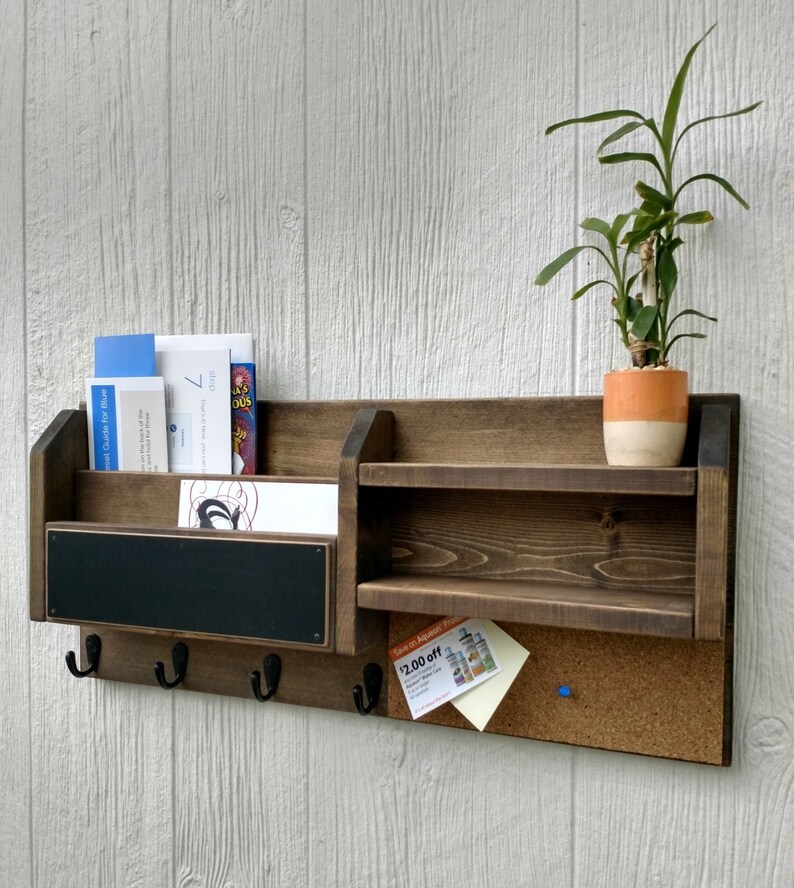 Home Office Mail Organizer Rustic Farmhouse Decor Key Etsy Home Office Mai