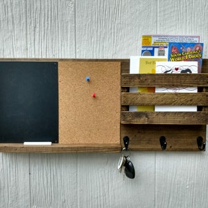 Cork Board and Chalk Board Mail Organizer