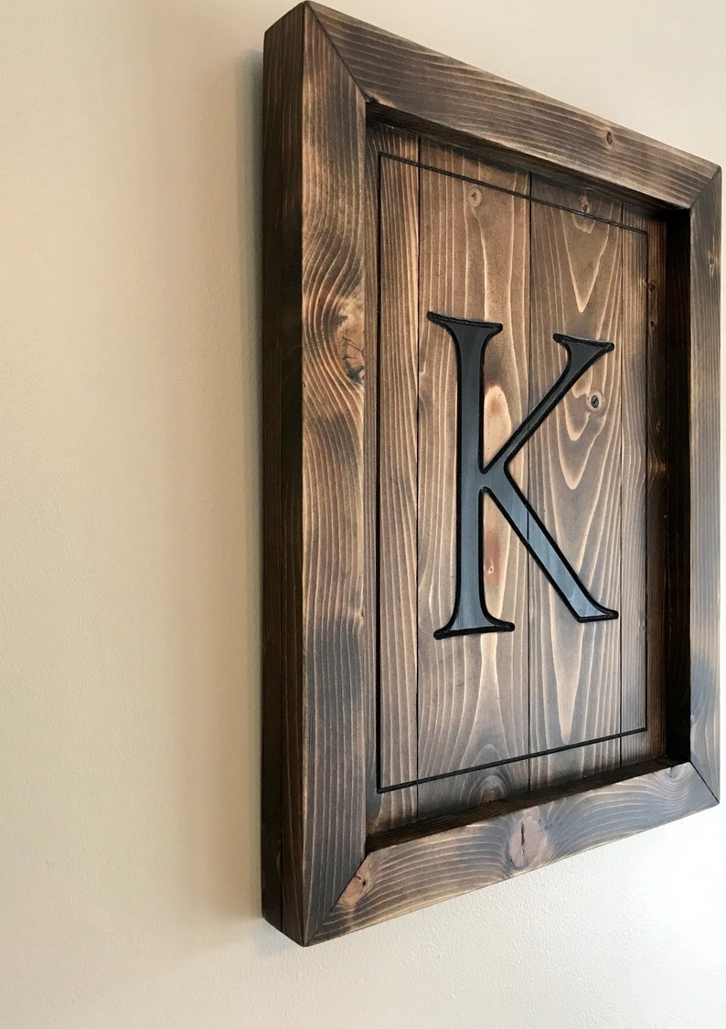 Initial Sign With Engraved Letter Etsy