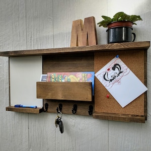 Dry Erase and Cork Board with Shelf