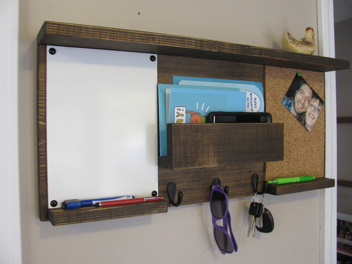 Dry Erase and Cork Board With Shelf Etsy