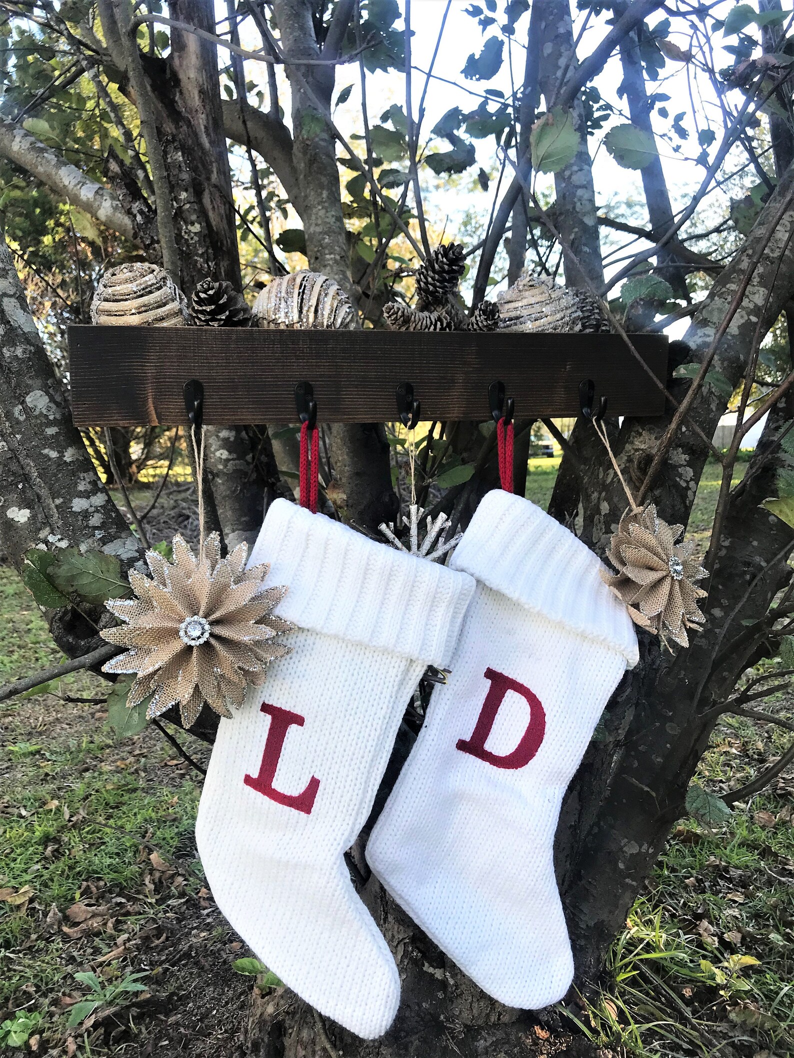 Fireplace Mantle Box Stocking Holder Personalized Etsy