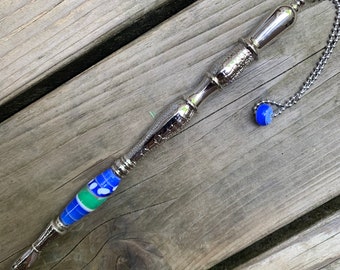 Torah Pointer/Yad #96 with one of a kind handmade lampwork beads. Ideal Bar or Bat Mitzvah gift.
