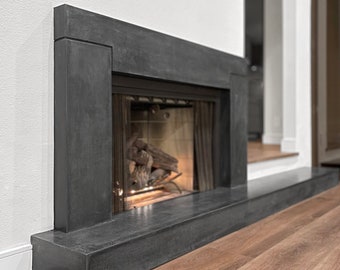 Custom Made Modern Concrete Fireplace | Handmade UHPC, Fiberglass Reinforced | Elevate Your Living Space with Style and Functionality!